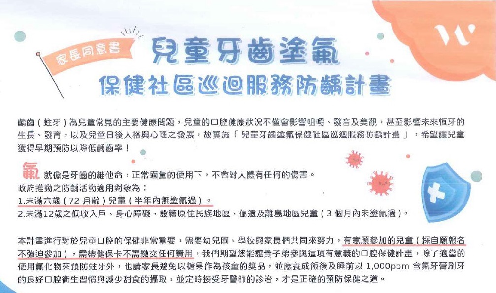 【最新消息】半年一次的免費塗氟來囉！